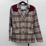 Sam Edelman Women's Size M maroon Plaid Jacket
