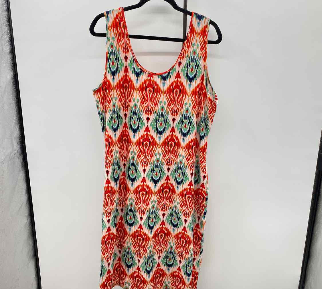 Harlow & Rose Women's Size 20 Orange Batik Dress