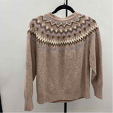 Chico's Women's Size L Tan Fair Isle Sweater