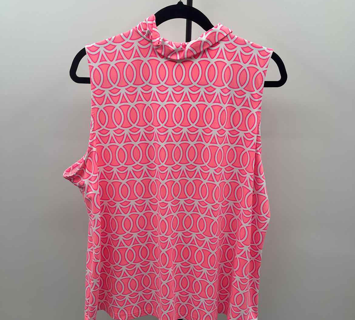 Lulu - B Women's Size 1X Hot Pink Circles Sleeveless Shirt