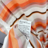 White House Black Market Women's Size XL Peach Stripe Short Sleeve Shirt