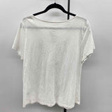 Charter Club Women's Size L White Embroidered Short Sleeve Shirt