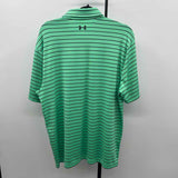 Under Armour Men's Size L Green Striped Short Sleeve Shirt
