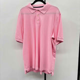 Croft & Barrow Men's Size XL Pink Cotton/Polyester Solid Short Sleeve Shirt