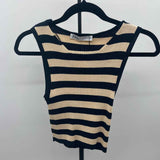 Zara Women's Size S Black Stripe Sleeveless Shirt