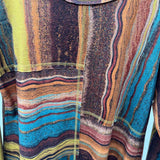 Ethyl Women's Size L Rust Abstract Long Sleeve Shirt