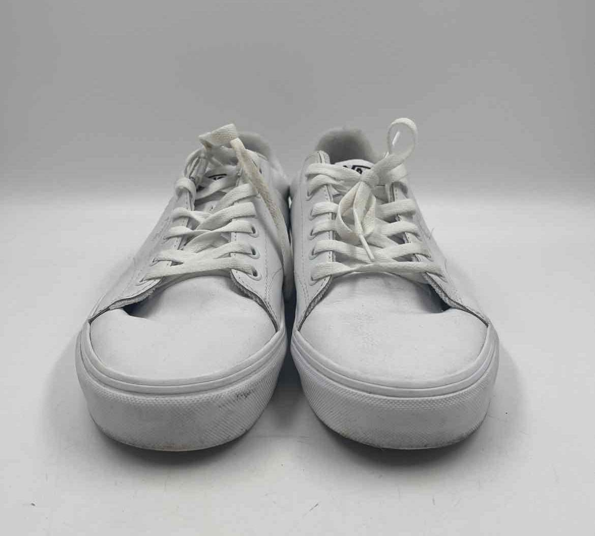 Vans Men's Shoe Size 8.5 White Leather Solid Sneakers