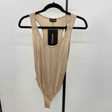 Pretty Little Thing Women's Size S Beige Solid Sleeveless Shirt