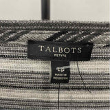 Talbots Women's Size LP Gray Stripe Long Sleeve Shirt