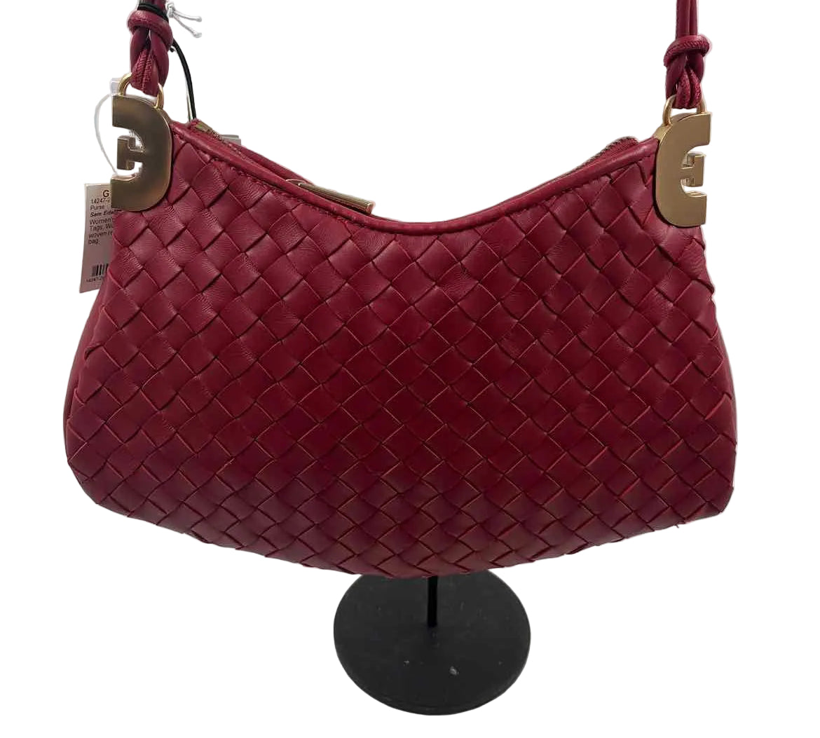 NWT SAM EDELMAN Woven Red Leather Shoulder Bag Purse