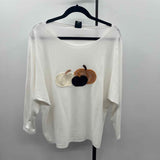 Aaeda Women's Size XLP White pumpkin Long Sleeve Shirt
