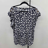 Cure Women's Size L Navy dotted Short Sleeve Shirt