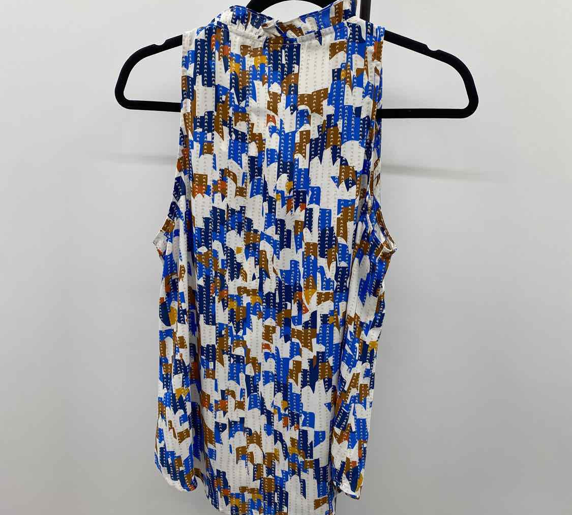 CABI Women's Size M Blue Abstract Sleeveless Shirt