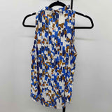 CABI Women's Size M Blue Abstract Sleeveless Shirt