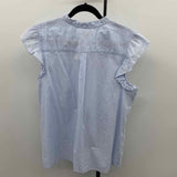 Loft Women's Size XL Blue Stripe Short Sleeve Shirt