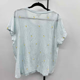 JJill Women's Size XL Light Blue Lemons Short Sleeve Shirt