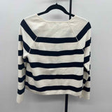 Talbots Women's Size MP White Stripe Cardigan
