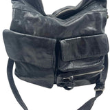 HOBO INT Black Leather Pocketed EXPLORER Shoulder / Crossbody Purse