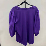 Chico's Women's Size XXL Purple Ribbed Long Sleeve Shirt