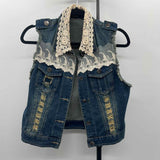 I Love Women's Size L Blue Lace Vest
