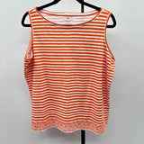 Talbots Women's Size 1XP Orange Stripe Sleeveless Shirt