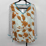 Soft Surroundings Women's Size MP Blue Floral Tunic