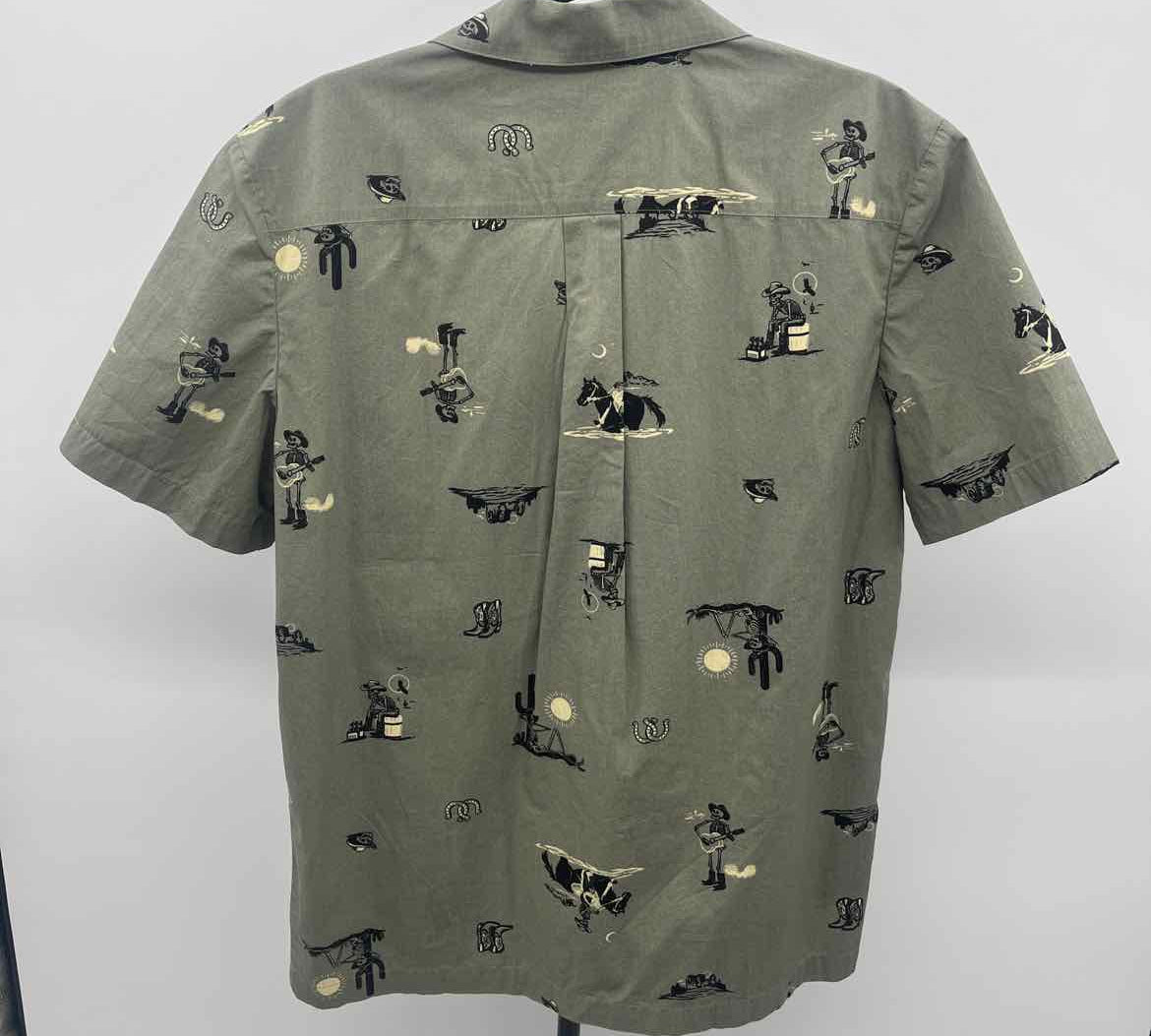 Life Is Good Men's Size M Olive Skeleton New with Tags Short Sleeve Shirt