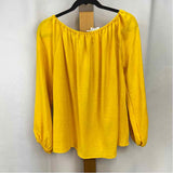 first love Women's Size S Yellow Solid Long Sleeve Shirt