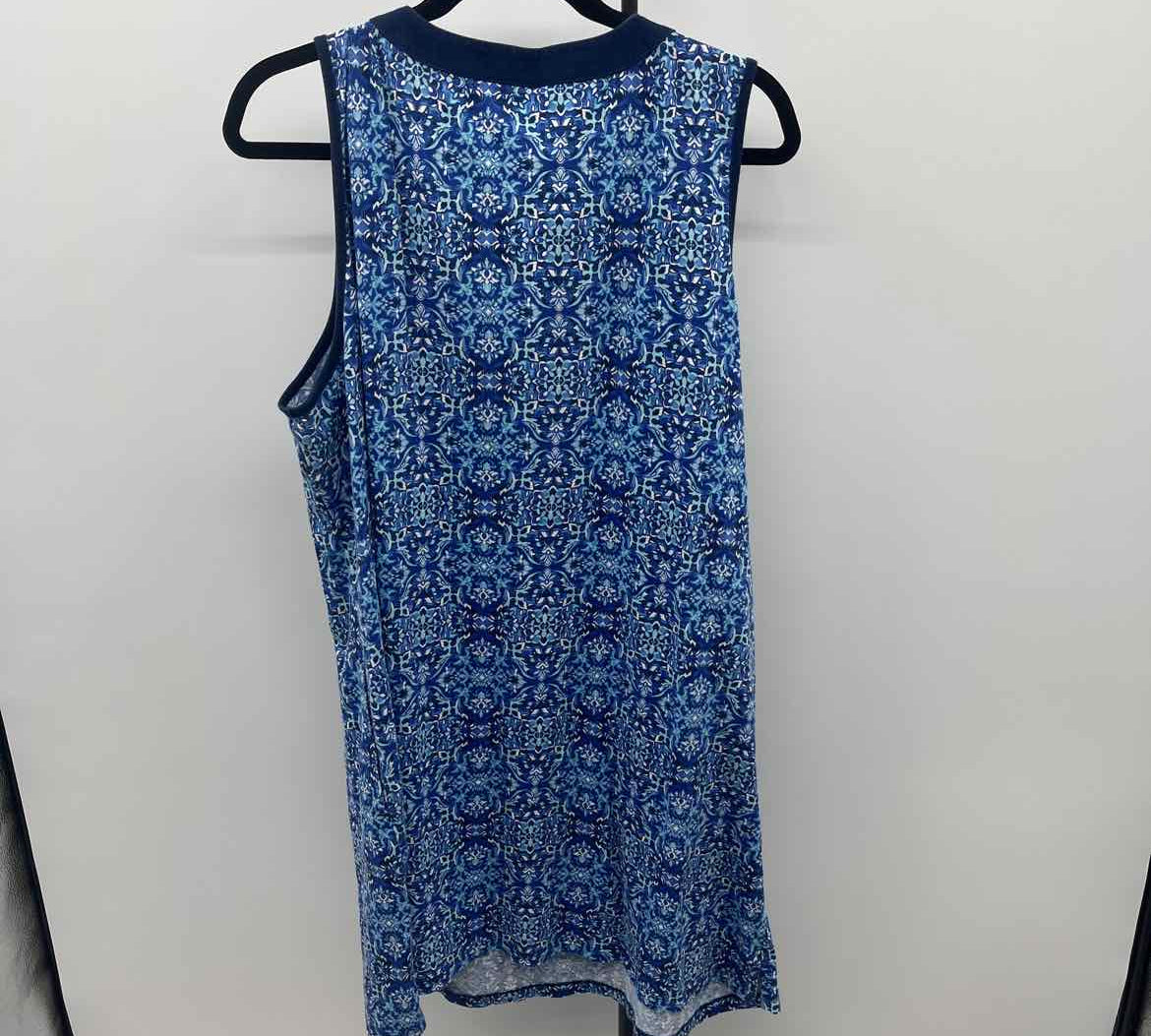 Lands End Women's Size 18 Blue Floral Dress