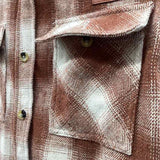 Simply Southern Women's Size S Brown Plaid Long Sleeve Shirt
