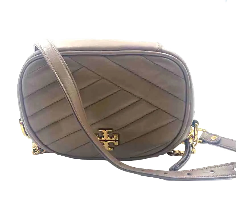 TORY BURCH Taupe Chevron Quilted Leather KIRA Small Camera Bag Style Crossbody Purse