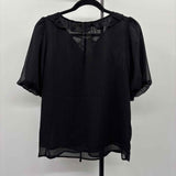 Loft Women's Size S Black Solid Short Sleeve Shirt
