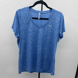 Under Armour Women's Size L Blue Heathered Short Sleeve Shirt