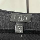 Finity Women's Size 1X Black Dashes Long Sleeve Shirt