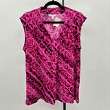 Dana Buchman Women's Size XL Magenta Damask Sleeveless Shirt
