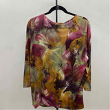 CJ Banks Women's Size 1X Purple Floral Long Sleeve Shirt