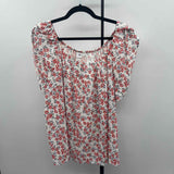 Gap Women's Size XL White Floral Short Sleeve Shirt