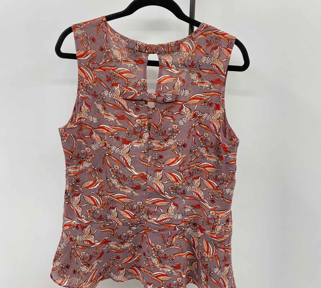 CABI Women's Size M Dusty Lavender Birds Sleeveless Shirt