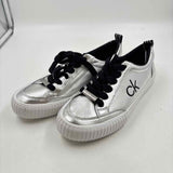 Calvin Klein Women's Shoe Size 8 Silver Shimmer Sneakers