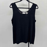 Chico's Women's Size XL Black Solid Sleeveless Shirt