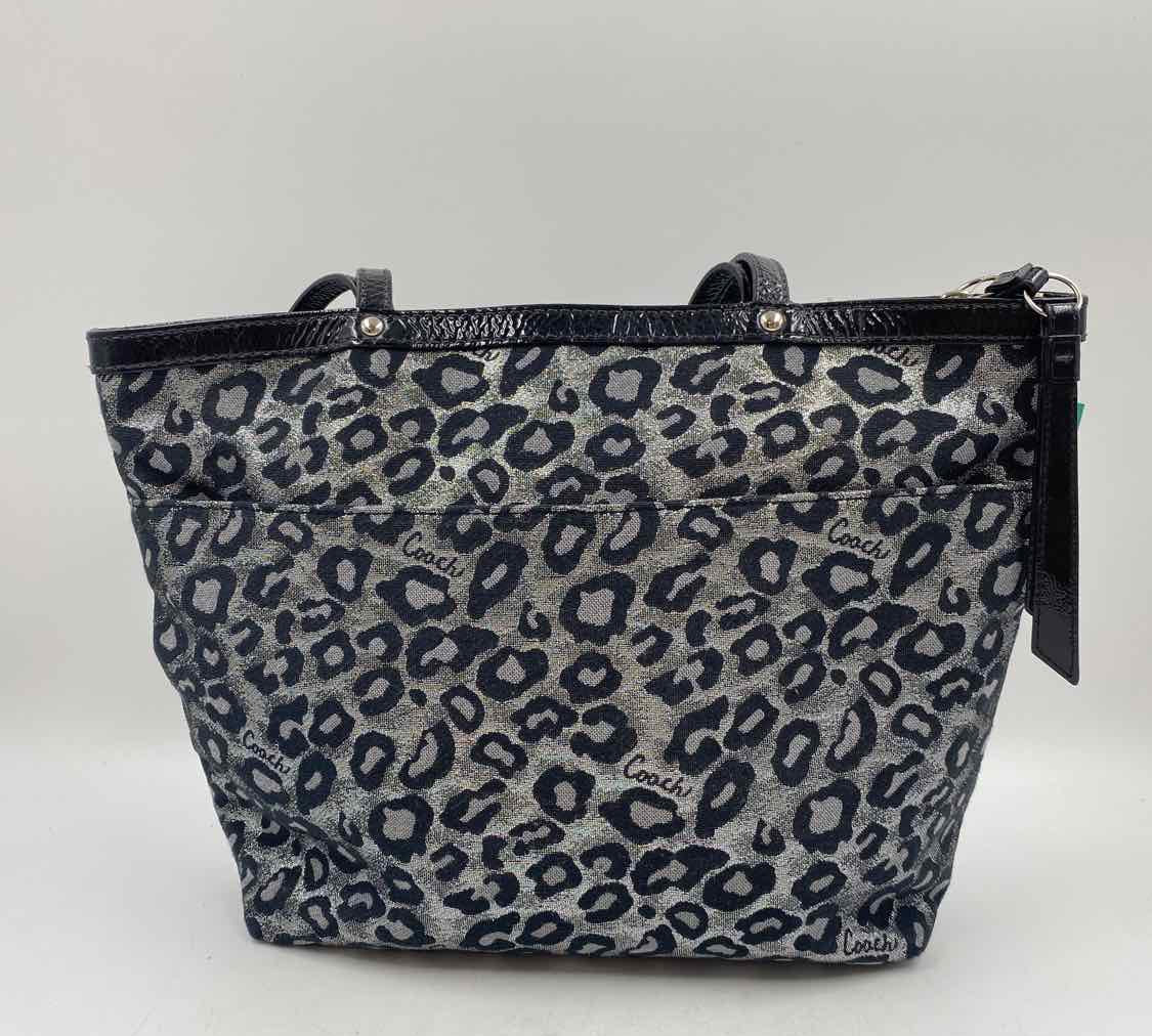 Coach Women's Silver Luxe leopard Purse
