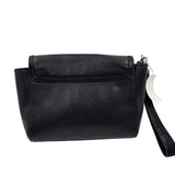 COACH Black Leather TAYLOR Flap-Front Purse w/Wristlet Strap