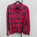 American Eagle Junior's Size XXL Red Plaid Long Sleeve Shirt