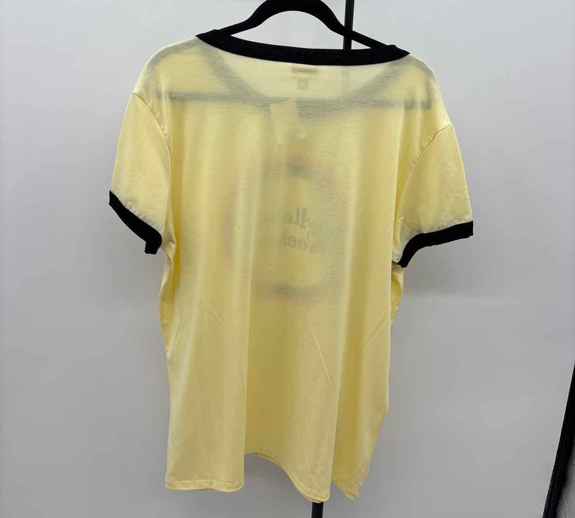 LuLaRoe Women's Size XL Yellow Words T-Shirt