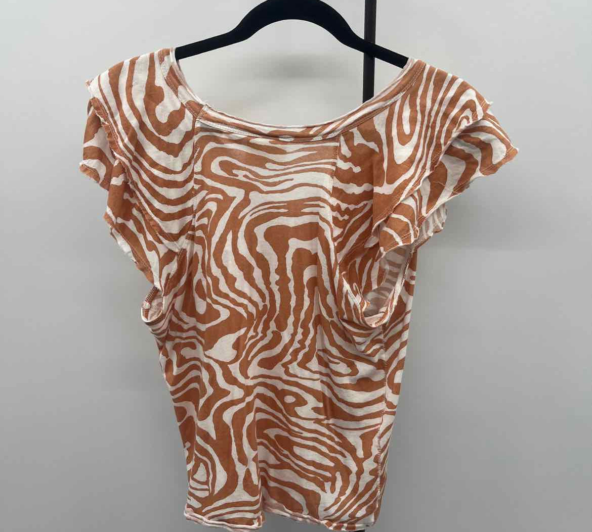 Maeve Junior's Size M Caramel Swirls Short Sleeve Shirt