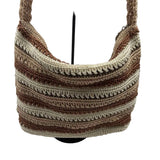 THE SAK Brown Tan & Ivory Knit Shoulder Bag Purse