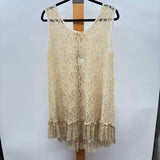 Farmhouse Frocks Women's Size M Beige Lace Dress