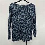 JJill Women's Size S Blue Floral Long Sleeve Shirt