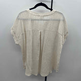 Blu Pepper Women's Size 2X Ivory Textured Short Sleeve Shirt