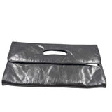 HOBO Cowhide Pewter Leather FoldOver Clutch Purse